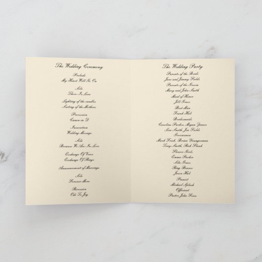 Elegante Diamond Black Ribbon Programmkarte Programm (Innenseite)