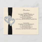 Elegante Diamond Black Ribbon Richtungskarten Begleitkarte (Vorderseite)