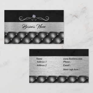 Elegante Diamond Black Silver Visitenkarte