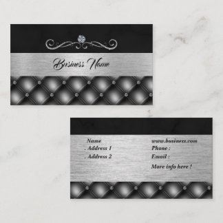 Elegante Diamond Black Silver Visitenkarte