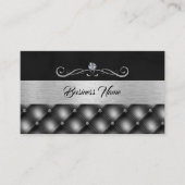 Elegante Diamond Black Silver Visitenkarte (Vorderseite)