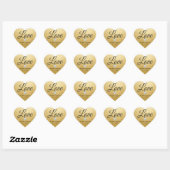 Elegante Diamond Heart LIEBE Goldene Foil Wedding Herz-Aufkleber (Blatt)