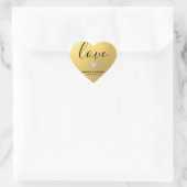 Elegante Diamond Heart LIEBE Goldene Foil Wedding  Herz-Aufkleber (Tasche)