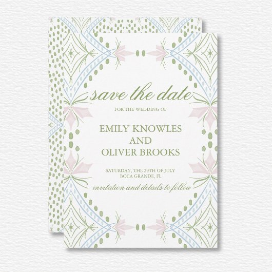 Elegante Diamond Pattern Wedding Save The Date