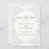 Elegante Diamond Pattern Wedding Save The Date (Vorderseite)