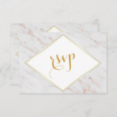 Elegante Diamond Rose Gold Marble UAWG RSVP Karte (Vorne/Hinten)