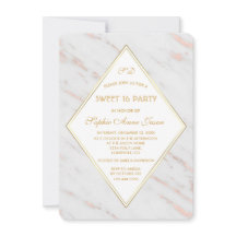 Elegante Diamond Rose Gold Marmor SWEET 16 Party