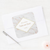 Elegante Diamond Rose Goldmedaille Hochzeit Quadratischer Aufkleber (Umschlag)