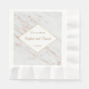 Elegante Diamond Rose Goldmedaille Hochzeit Serviette
