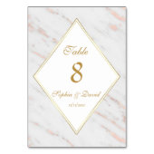 Elegante Diamond Rose Goldmedaille Hochzeit Tischnummer (Rückseite)