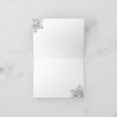 Elegante Diamond Snowflake auf schwarz Dankeskarte (Innenseite)