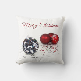 Elegante Diamond und Rote Weihnachtsschmuck Kissen