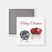 Elegante Diamond und Rote Weihnachtsschmuck Magnet (Vorderseite/Rückseite)