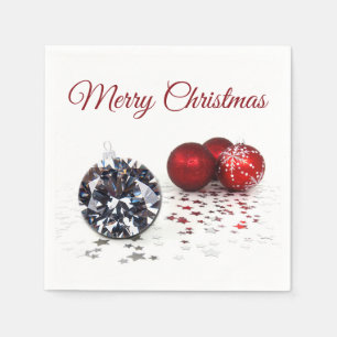 Elegante Diamond und Rote Weihnachtsschmuck Serviette