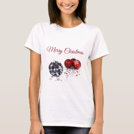 Elegante Diamond und Rote Weihnachtsschmuck T-Shirt