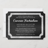 Elegante Diamonds auf Black VIP Event Ticket Einladung (Rückseite)