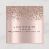 Elegante Diamonds Rose Gold Glitzer Imitate Lashes Quadratische Visitenkarte (Rückseite)