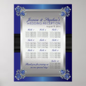 Elegante Diamonds Saphire Hochzeitssattelkarte Poster (Vorne)