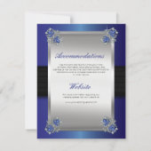 Elegante Diamonds Sapphire Wedding Details Beilage Einladung (Rückseite)