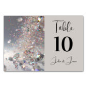 Elegante Diamonds und Glitzer Tischnummer (Rückseite)