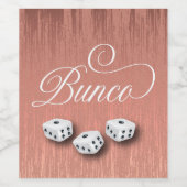 Elegante Dice Party Bunco Weinetikett (Einzelnes Label)