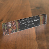 Elegante Digital-Blumen-Kunst Namensplakette (Seite)