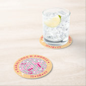 Elegante Disco Ball Rosa Rote Hochzeit Runder Pappuntersetzer (Vor Ort)