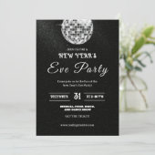 Elegante Disco-Kugel Silvesterparty-Einladung Einladung (Stehend Vorderseite)