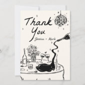 Elegante Disco Wedding Dankeschön Card Einladung (Vorderseite)