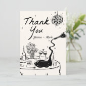 Elegante Disco Wedding Dankeschön Card Einladung (Stehend Vorderseite)
