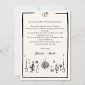 Elegante Disco Wedding Dankeschön Card Einladung (Rückseite)