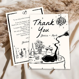 Elegante Disco Wedding Dankeschön Card Einladung