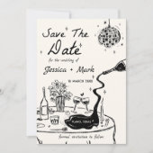 Elegante Disco Wedding Save the Date Cards Einladung (Vorderseite)