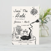 Elegante Disco Wedding Save the Date Cards Einladung (Stehend Vorderseite)