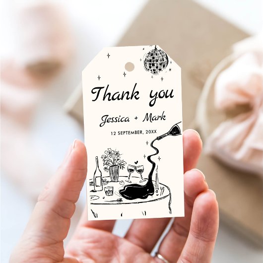 Elegante Disco Wedding Vielen Dank Geschenkanhänger