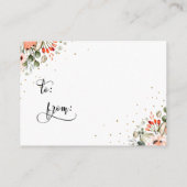 Elegante Display Brautparty Floral Confetti Begleitkarte (Rückseite)