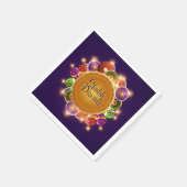 Elegante Diwali Farbenfrohe Feuerwerke Serviette (Ecke)