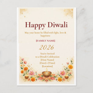 Elegante Diwali-Grußkarte Einladungspostkarte