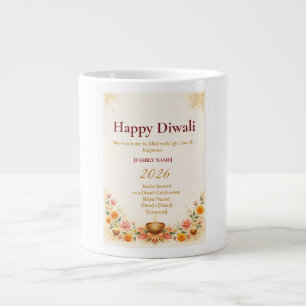 Elegante Diwali-Grußkarte Jumbo-Tasse