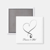 Elegante DIY-Vorlage für Silberherz Magnet (Vorderseite/Rückseite)