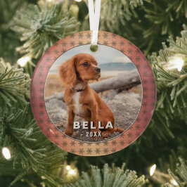 Elegante Dog Pet Foto Goldene Schneeflocken Ornament Aus Glas