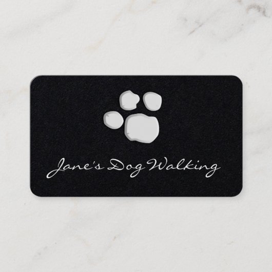 Elegante Dog Walking Paw Print Business Card Visitenkarte (Vorderseite)