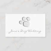 Elegante Dog Walking Paw Print Business Card Visitenkarte (Vorderseite)