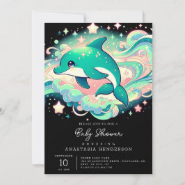 Elegante Dolphin Baby-Dusche Einladung