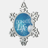 Elegante Donate Life Christmas Schneeflocken Zinn-Ornament (Rechts)