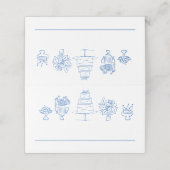 Elegante Doodles Hand Drawn Scribbles Wedding Part Platzkarte (Außenseite Aufgefaltet)