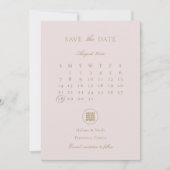 Elegante Doppelglücklichkeit Rosa Moderne Asiatisc Save The Date (Vorderseite)