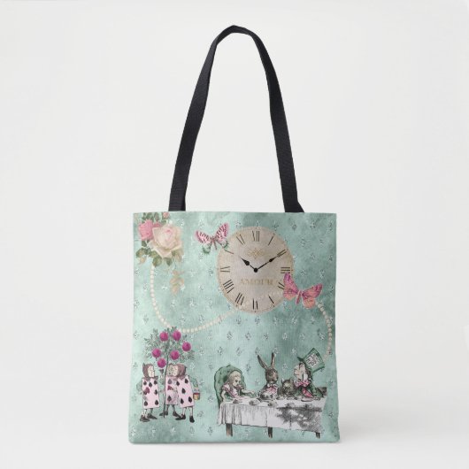 Elegante doppelseitige Alice im Wunderland Tasche (Vorderseite)