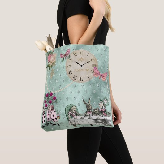 Elegante doppelseitige Alice im Wunderland Tasche (Von Nahem)