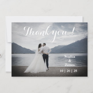 Elegante doppelseitige Hochzeitskarte Dankeskarte